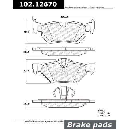 Centric Parts CTEK Brake Pads, 102.12670 102.12670